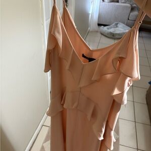 BCBGMaxAzria Strapless Peach Dress with Ruffles